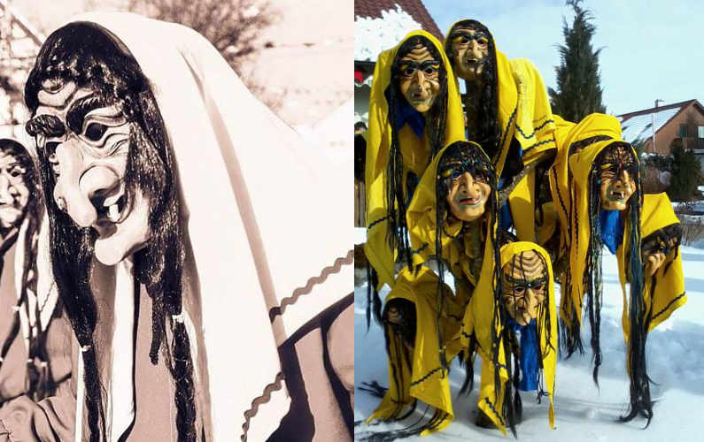 Hexenmasken sollen böse Wintergeister verjagen.