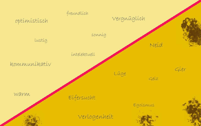 Eigenschaften, die man mit der Farbe Gelb verbinden kann.
