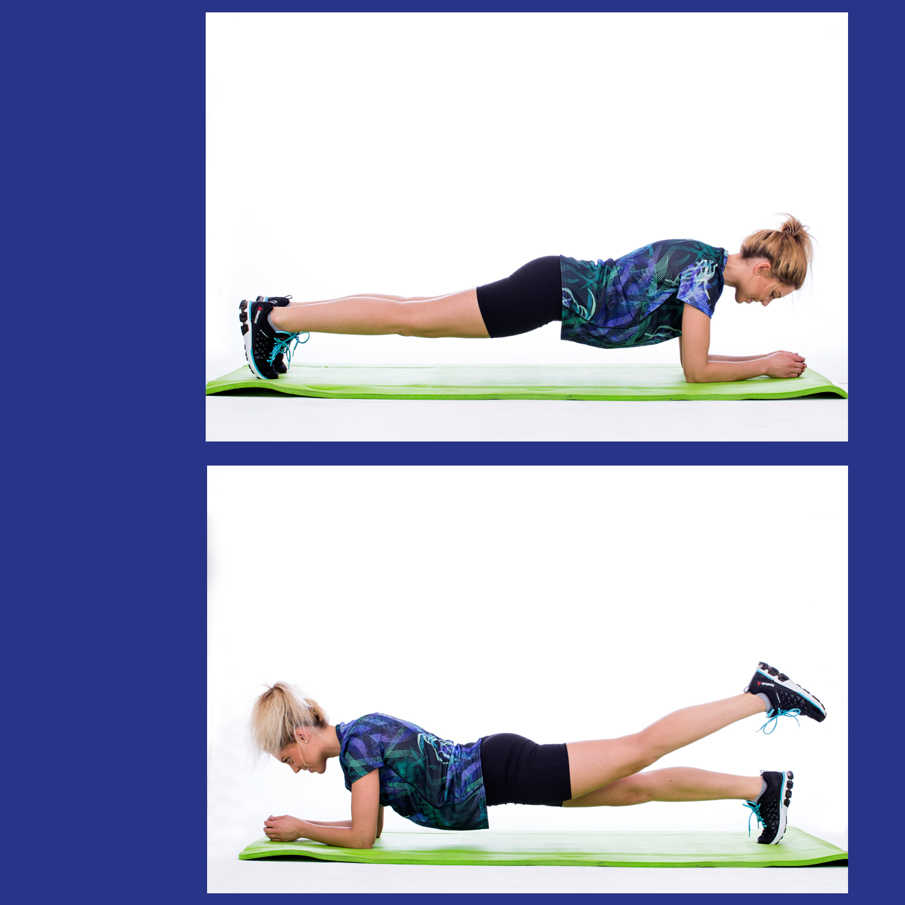 Skigymnastik Übungen, Sommertraining für zu Hause, Übungen ohne Schnee, Skifahren, Skitraining für den Sommer; Planking; Bauchtraining