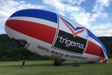 Luftschiff, TRIGEMA Luftschiff, Luftschiff Charly, Heißluft-Luftschiff, Blieb, TRIGEMA Heißluft-Luftschiff, Luftschiff fahren