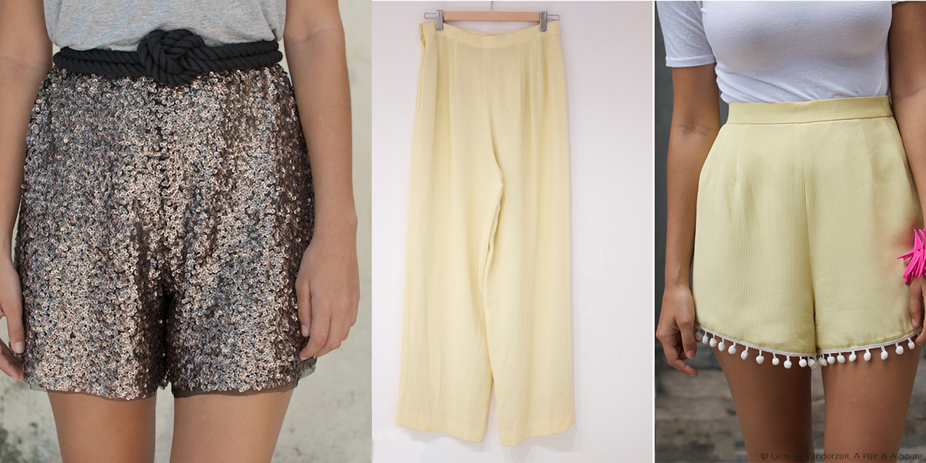 Styleupgrade - Aus langer alter Hose wird kurze elegante Short mit Glitzer 