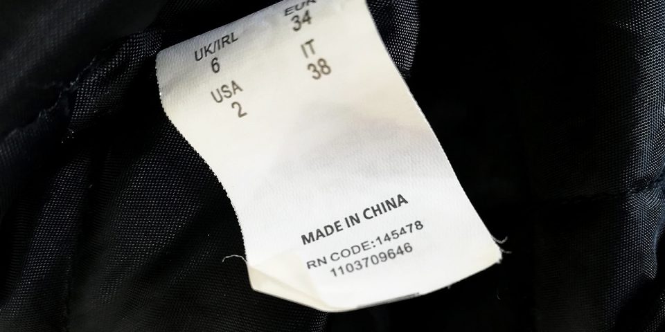 Herstellerzettel "Made in China"