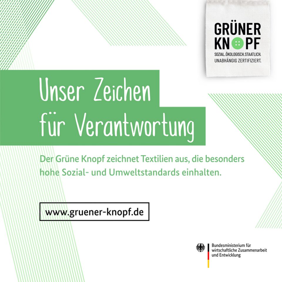 Unser Zeichen für Verantwortung: Der Grüne Knopf