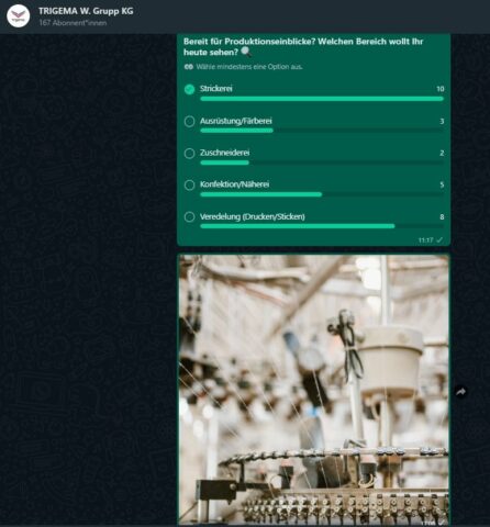 Der TRIGEMA WhatsApp Kanal