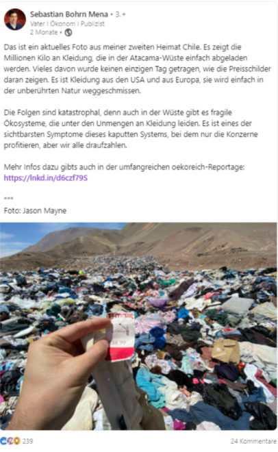 LinkedIn-Post von S. Bohrn Mena.