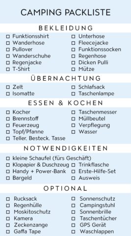 Camping Packliste