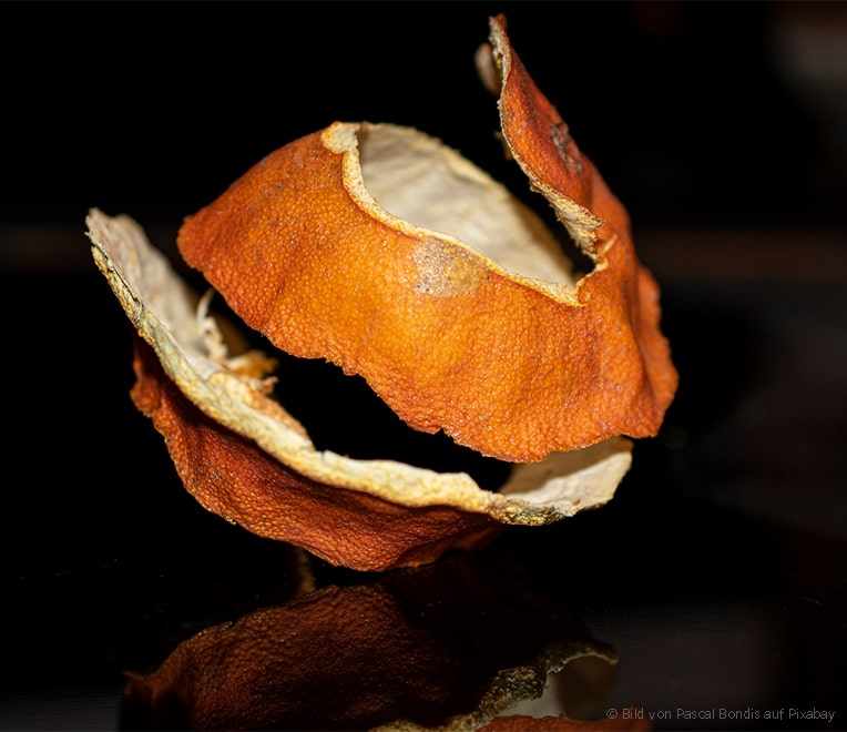 Getrocknete Orangenschale
