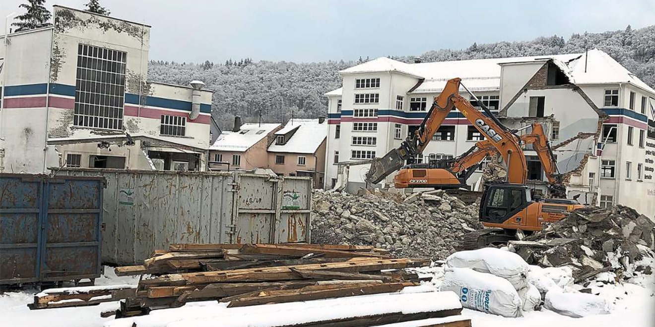 Abriss des TRIGEMA Werk 8 im Dezember 2020
