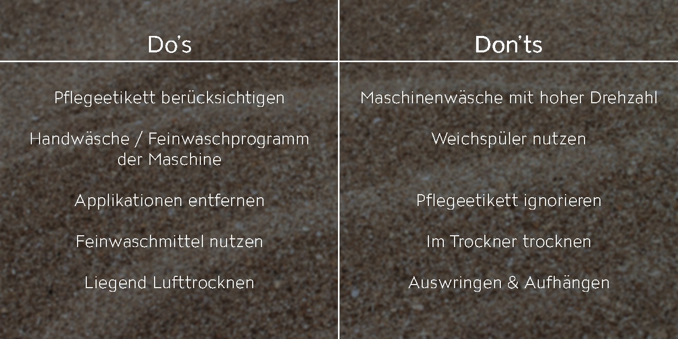 Do's and Don'ts zum Waschen, wie Du Bademode richtig pflegen kannst.