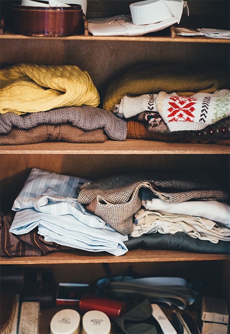 Kleiderschrank im Winter